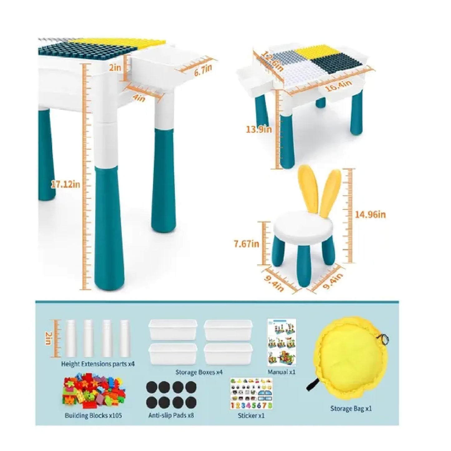 JUEGO DE MESA DE BLOQUES DE CONSTRUCCIÓN 3 EN 1