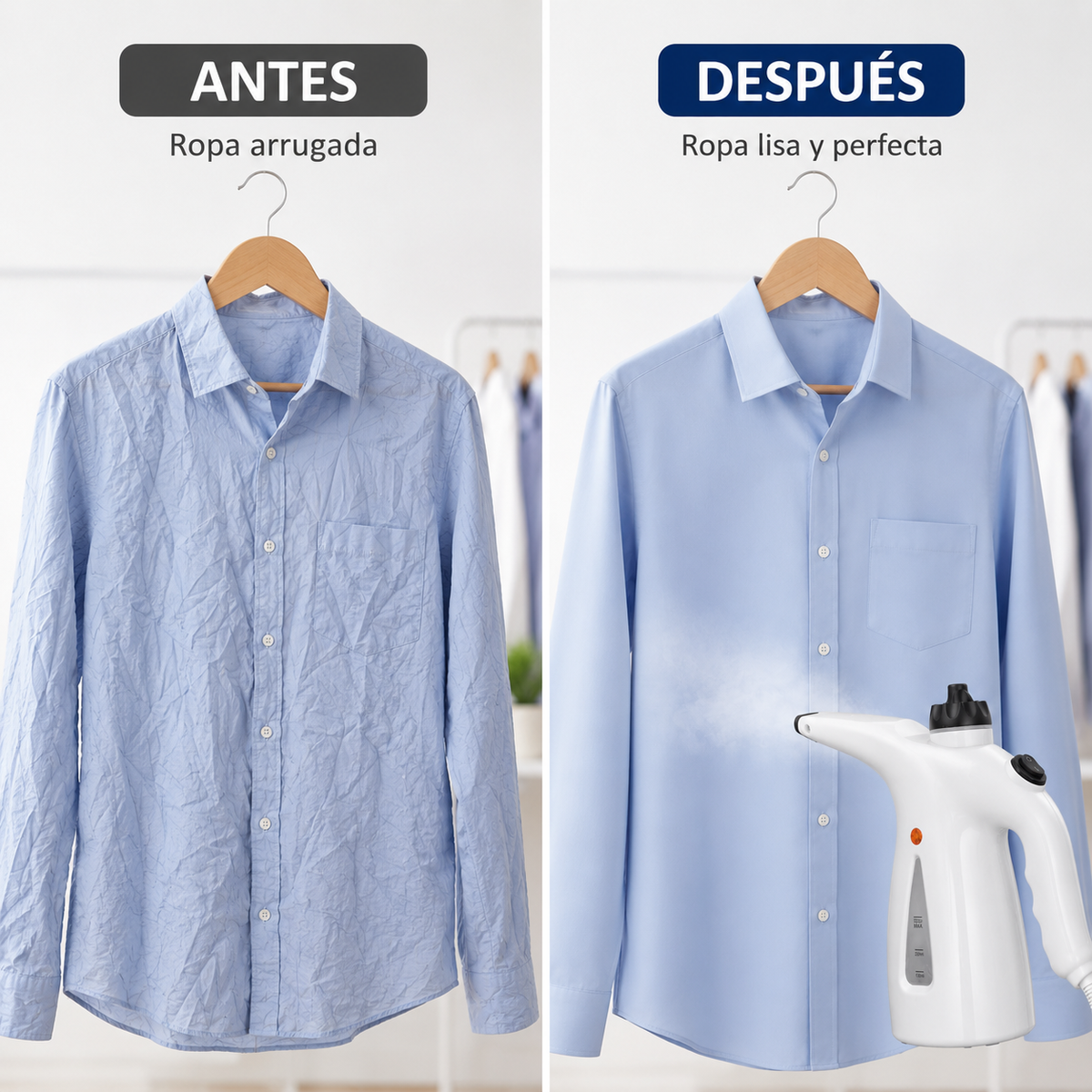 Ropa impecable en minutos sin tabla de planchar